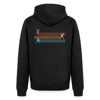 Padel Tennis for Padel Players - Unisex Premium Organic Zip Hoodie - black - Back - Nico (187cm)