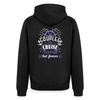 Cruise Couples - Unisex Premium Organic Zip Hoodie - black - Back - Nico (187cm)
