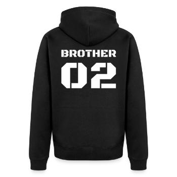 Design de frère cool pour le deuxième Brother - Veste à capuche bio Premium Unisexe - noir - Dos - Nico (187cm)