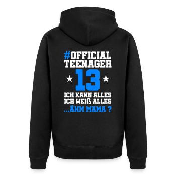 13 Anniversaire Garçons 13 ans Garçons Filles Garçons - Veste à capuche bio Premium Unisexe - noir - Dos - Nico (187cm)