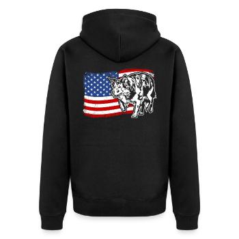 Border Collie US Amérique Drapeau Chiens Chien Wilsigns - Veste à capuche bio Premium Unisexe - noir - Dos - Nico (187cm)