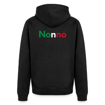 Nonno Italy gift - Unisex Premium Organic Zip Hoodie - black - Back - Nico (187cm)