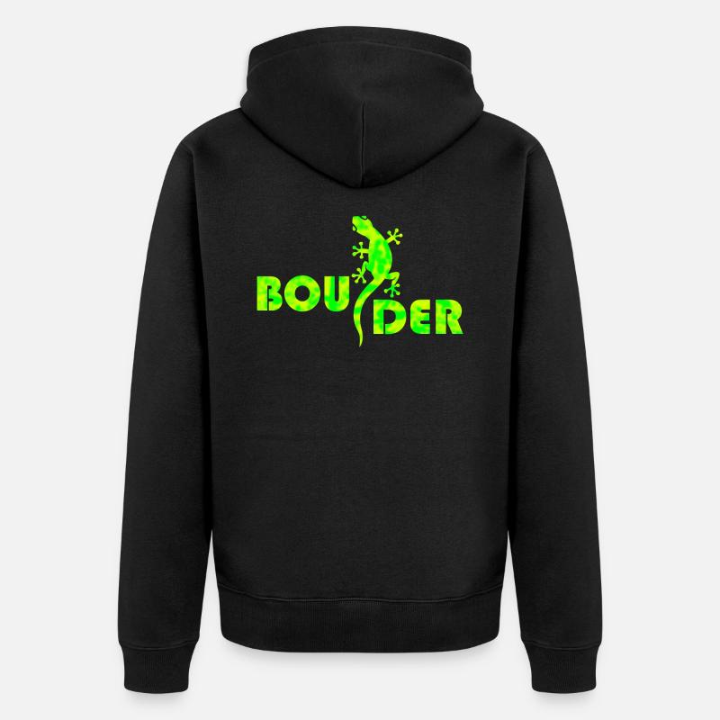 boulder bouldering boulderer boulding - Unisex Premium Organic Zip Hoodie - black