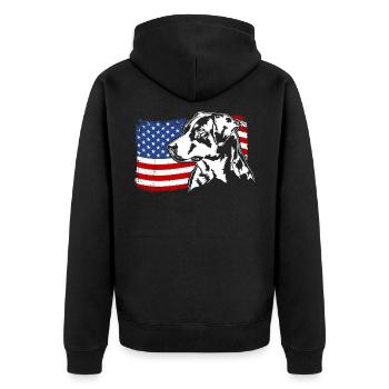 Appenzeller Mountain Dog US Amérique Drapeau Wilsigns - Veste à capuche bio Premium Unisexe - noir - Dos - Nico (187cm)