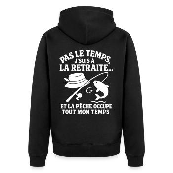 Retraite & pêche - Veste à capuche bio Premium Unisexe - noir - Dos - Nico (187cm)