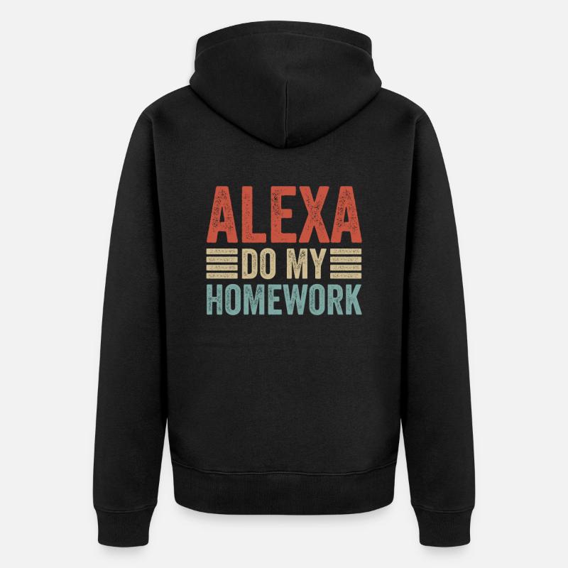 Alexa Fais mes devoirs - Veste à capuche bio Premium Unisexe - noir