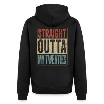 30. Geburtstag Geschenk runder Geburtstag - Unisex Premium Bio Zip Hoodie - Schwarz - Hinten - Nico (187cm)