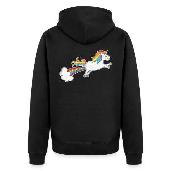 Licorne pets arc-en-ciel drôle pet - Veste à capuche bio Premium Unisexe - noir - Dos - Nico (187cm)