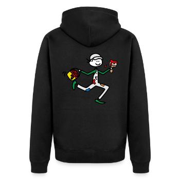 Maler - Unisex Premium Bio Zip Hoodie - Schwarz - Hinten - Nico (187cm)