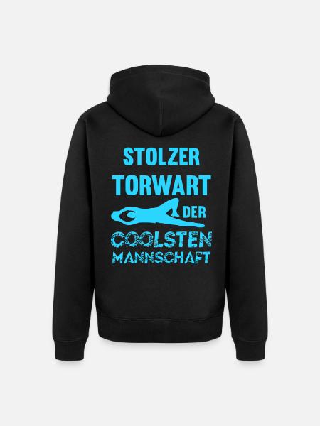 Stolzer Torwart der coolsten Mannschaft - Unisex Premium Bio Zip Hoodie - Schwarz