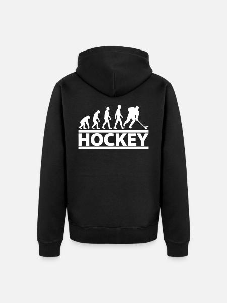 Evolution Hockey Player Cooles Geschenk - Unisex Premium Bio Zip Hoodie - Schwarz