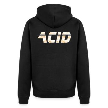 ACID - Techno - Techno music - Rave - Unisex Premium Bio Zip Hoodie - Schwarz - Hinten - Nico (187cm)