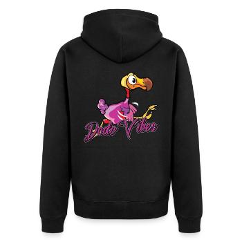 Dodo Mauritius Vogel Dronte - Unisex Premium Bio Zip Hoodie - Schwarz - Hinten - Nico (187cm)