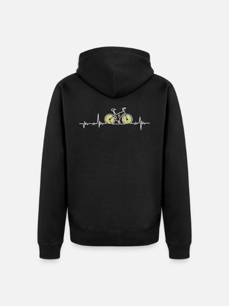 E-bike heartbeat pulse - Unisex Premium Organic Zip Hoodie - black