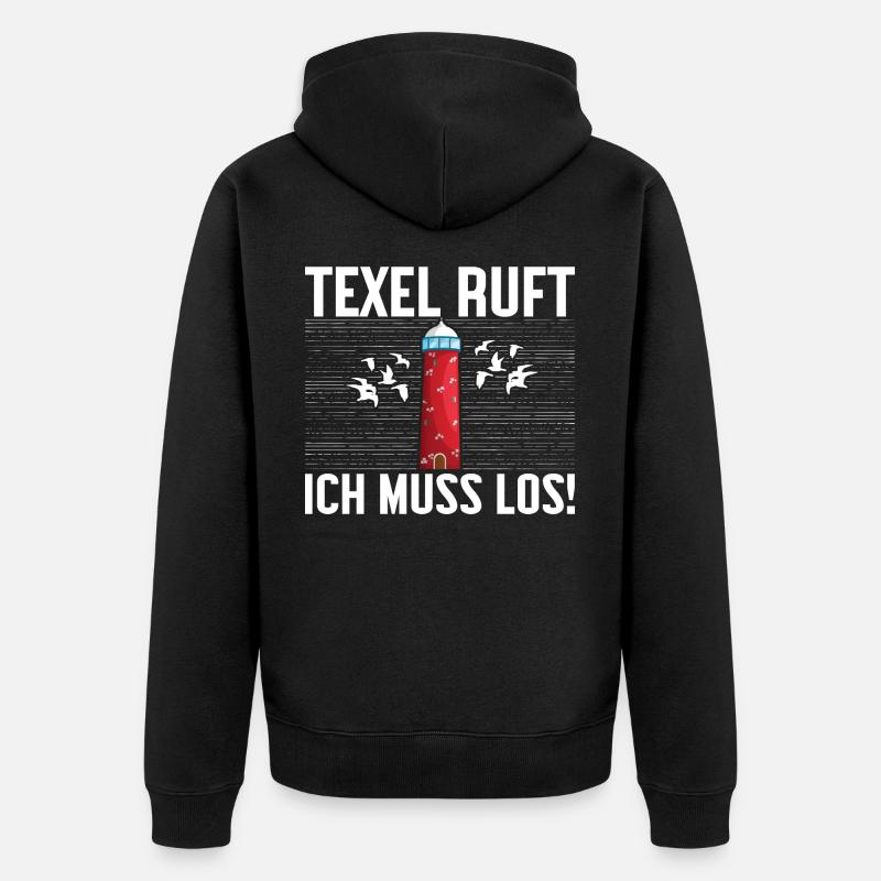 Texel Holland Leuchtturm - Unisex Premium Bio Zip Hoodie - Schwarz