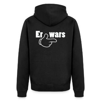 Er wars Partnershirt Geschwister Zwillinge - Unisex Premium Bio Zip Hoodie - Schwarz - Hinten - Nico (187cm)