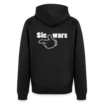 Sie wars Partnershirt Geschwister Zwillinge - Unisex Premium Bio Zip Hoodie - Schwarz - Hinten - Nico (187cm)