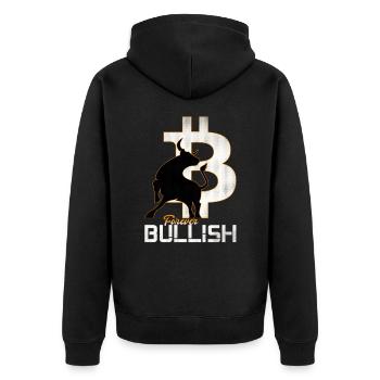 BITCOIN Bullish BLACK BULL Bitcoin Bull Market - Unisex Premium Organic Zip Hoodie - black - Back - Nico (187cm)
