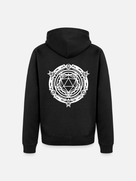 D20 Magic Circle rpg game - Unisex Premium Organic Zip Hoodie - black