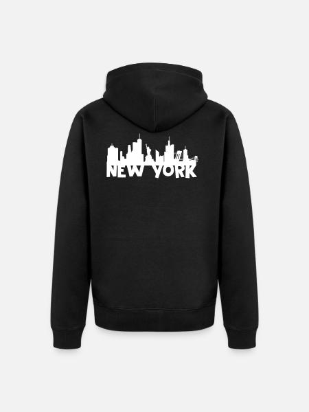 New York skyline - Unisex Premium Organic Zip Hoodie - black