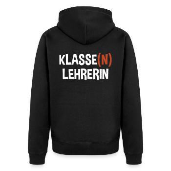 Beste Lehrerin Lustiger Spruch Schule Klasse(n) Le - Unisex Premium Bio Zip Hoodie - Schwarz - Hinten - Nico (187cm)