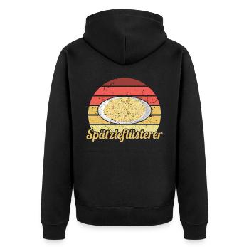 Retro Spätzleflüsterer Schwaben Spätzle - Unisex Premium Bio Zip Hoodie - Schwarz - Hinten - Nico (187cm)