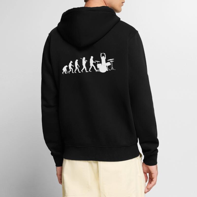 EVOLUTION - Drummer - Drums Unisex Premium Organic Zip Hoodie
