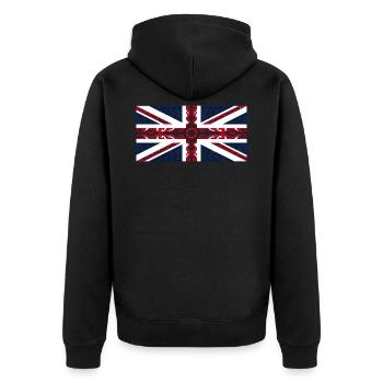 Union Jack Tribal Drapeau britannique - Veste à capuche bio Premium Unisexe - noir - Dos - Nico (187cm)