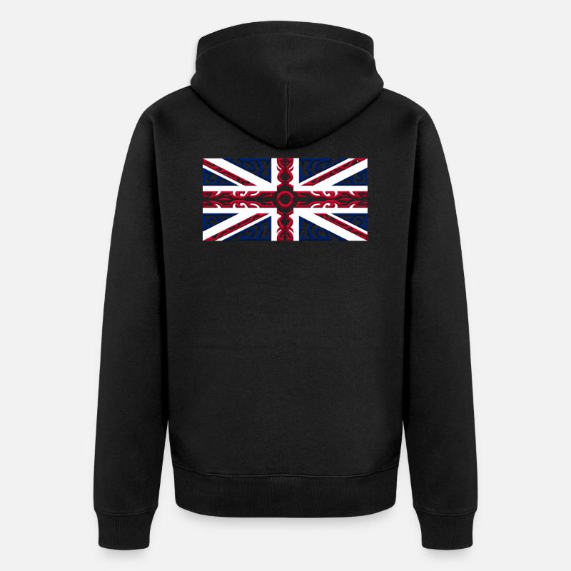 Union Jack Tribal Drapeau britannique - Veste à capuche bio Premium Unisexe - noir