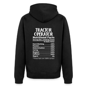 Appréciation du conducteur de tracteur agriculteur - Veste à capuche bio Premium Unisexe - noir - Dos - Nico (187cm)