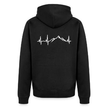 Heartbeat - Montagnes - Veste à capuche bio Premium Unisexe - noir - Dos - Nico (187cm)