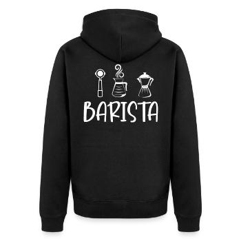 Barista Café Coffeeshop Papa Amoureux du café - Veste à capuche bio Premium Unisexe - noir - Dos - Nico (187cm)