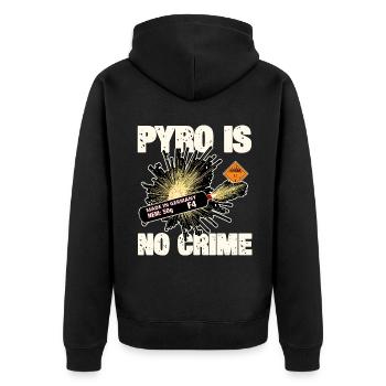 Pyro Is No Crime - Unisex Premium Organic Zip Hoodie - black - Back - Nico (187cm)