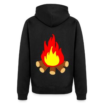 Fire - Unisex Premium Organic Zip Hoodie - black - Back - Nico (187cm)