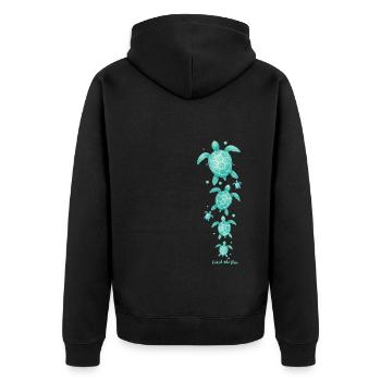 Sea turtles with saying - Unisex Premium Organic Zip Hoodie - black - Back - Nico (187cm)