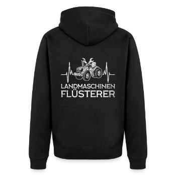 Landmaschinenmechaniker wird repariert - Unisex Premium Bio Zip Hoodie - Schwarz - Hinten - Nico (187cm)