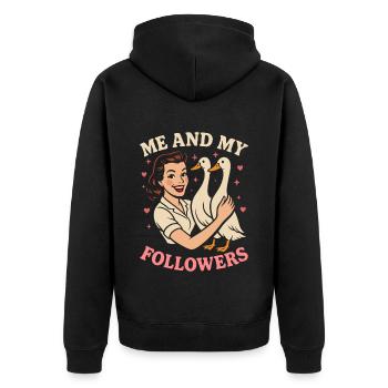Propriétaire de Running Duck Moi Et Mes Followers Duck - Veste à capuche bio Premium Unisexe - noir - Dos - Nico (187cm)