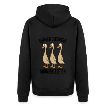 Ducks ducks duck breeding duck keeper duck - Unisex Premium Organic Zip Hoodie - black - Back - Nico (187cm)