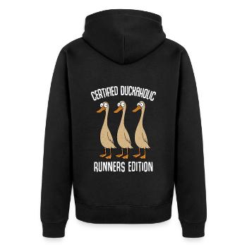 Ducks Duck Breeding Duck Keeper Duck Mom - Unisex Premium Organic Zip Hoodie - black - Back - Nico (187cm)