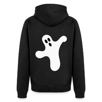 T-shirt d’Halloween Ghost spooky chemise mignonne - Veste à capuche bio Premium Unisexe - noir - Dos - Nico (187cm)