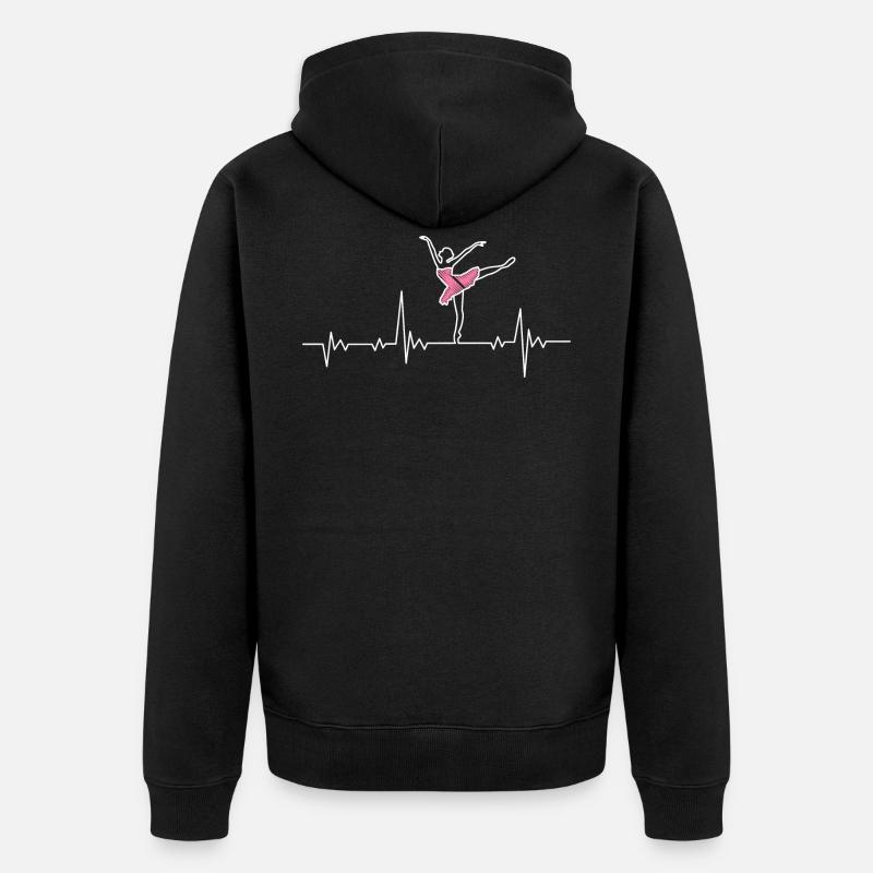 Ballerine Pouls de cœur - Veste à capuche bio Premium Unisexe - noir