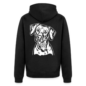 RHODESIAN RIDGEBACK Portrait de chien Wilsigns - Veste à capuche bio Premium Unisexe - noir - Dos - Nico (187cm)