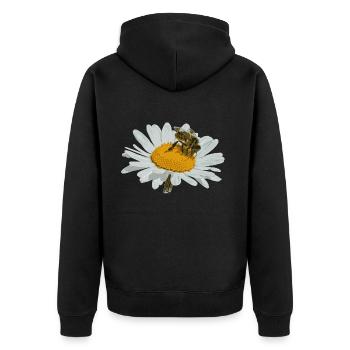 Marguerite flowers vector art - Unisex Premium Organic Zip Hoodie - black - Back - Nico (187cm)