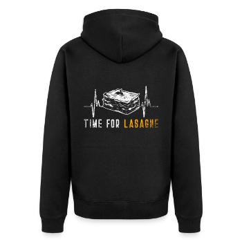 Lasagnes Rythme cardiaque - Veste à capuche bio Premium Unisexe - noir - Dos - Nico (187cm)