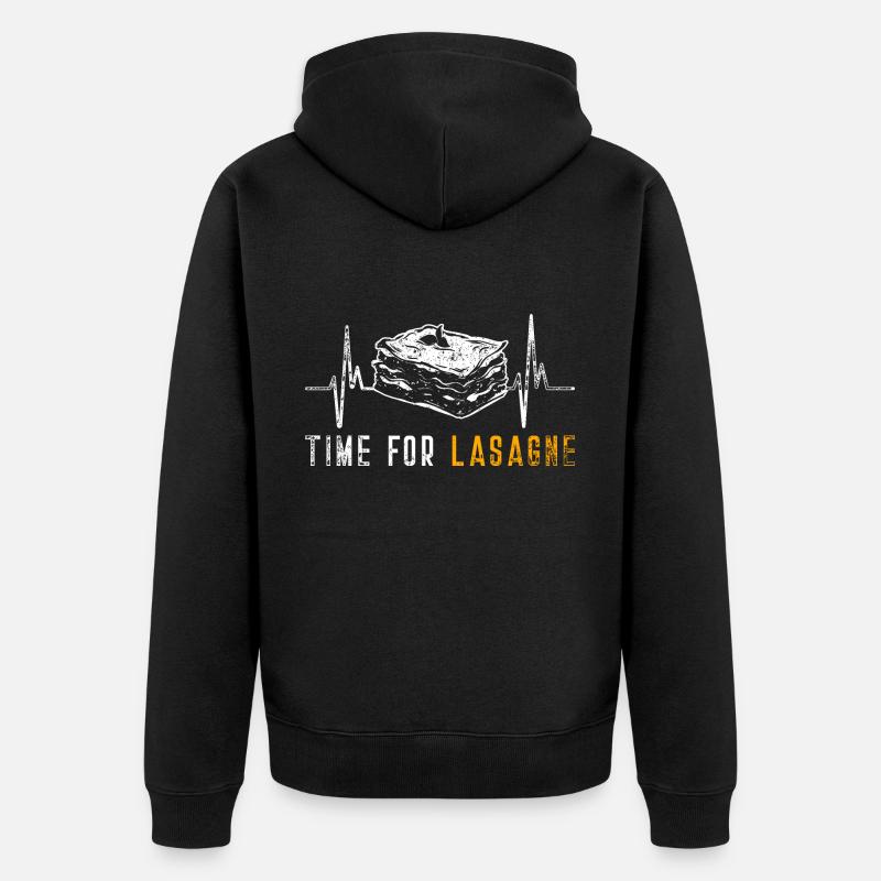 Lasagnes Rythme cardiaque - Veste à capuche bio Premium Unisexe - noir