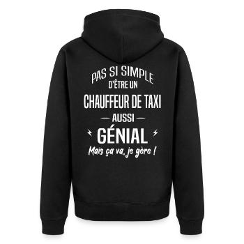 Chauffeur de taxi - Veste à capuche bio Premium Unisexe - noir - Dos - Nico (187cm)