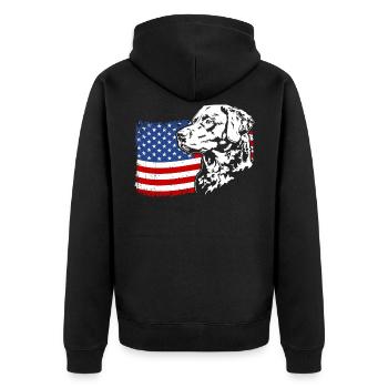 Chesapeake Bay Retriever Drapeau de l’Amérique des États-Unis Wilsigns - Veste à capuche bio Premium Unisexe - noir - Dos - Nico (187cm)