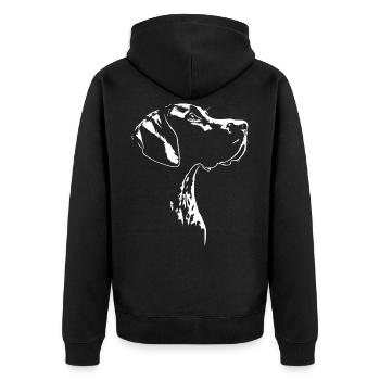 German Shorthair Hunting Dog Hunting Dogs Dog Wilsigns - Unisex Premium Organic Zip Hoodie - black - Back - Nico (187cm)