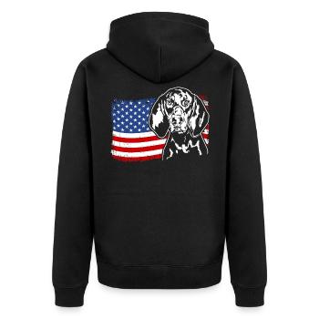 Noir Et Tan Coonhound US America Drapeau Wilsigns - Veste à capuche bio Premium Unisexe - noir - Dos - Nico (187cm)