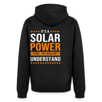 Énergies renouvelables, cellules solaires, photovoltaïque - Veste à capuche bio Premium Unisexe - noir - Dos - Nico (187cm)